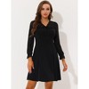 INSPIRE CHIC Women's V-neck Ruffle Trim Long Sleeve Dress - 3 of 4