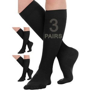 Absolute Support Women’s Sheer Short-Length 15–20mmHg Graduated Compression Socks, Knee High 3-Pairs – Circulation & Swelling Relief,  A403 - 1 of 4