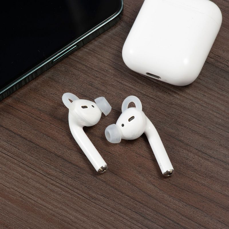 Insten 3 Pairs Ear Hooks Tips Compatible with AirPods 1 & 2 Earbuds, Anti-Lost EarHooks EarTips Accessories, Comfortable Soft Silicone Covers, with Storage Box (Not Fit in Charging Case), 3 of 10