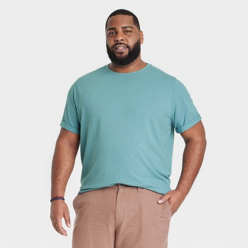 Men's Big & Tall Regular Fit Short Sleeve Round Neck T-Shirt - Goodfellow &  Co™ Blue 4XL
