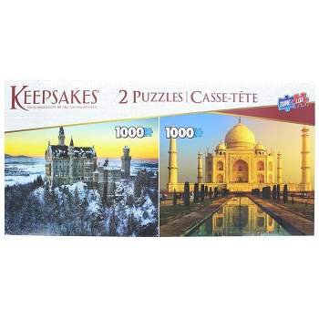 The Canadian Group Set of 2 Keepsakes 1000 Piece Jigsaw Puzzles | Neuschwanstein Castle / Taj Mahal