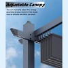 Woodgrain Aluminium Pergola Upgraded Retractable Outdoor Pergola with Canopy Modern Gazebo for Backyard, Patio, Porch, Grape Trellis - 3 of 4