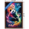Trends International Wumples - Cosmic Neon Panda Framed Wall Poster Prints - 3 of 4
