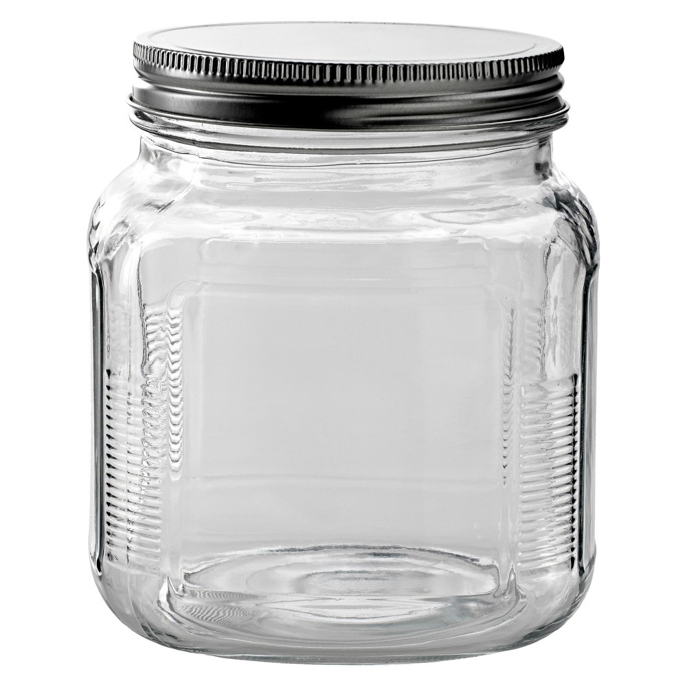 Anchor Hocking Glass Cracker Jar with Metal Lid
