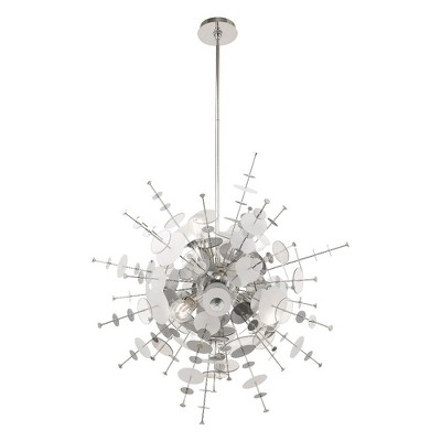Polished Chrome 6-Light Globe Chandelier with Glass Discs