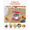 VEVOR 0.8 Gal/3L Fruit Wine Press, 2 Stainless Steel Barrels, Manual Juice Maker, Cider Apple Grape Tincture Honey Olive Oil Making Press, Red - 4 of 4