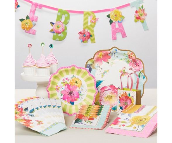 Papyrus Watercolor Flowers Treat Bags