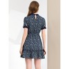 INSPIRE CHIC Women's Short Sleeve Tie Waist Floral Dress - 4 of 4