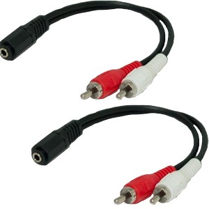 Sanoxy (2-Pack) 6in 3.5mm Stereo Female to 2 RCA Male Audio Cable - 1 of 3