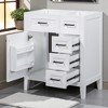 30" Bathroom Vanity Base Only, Freestanding Cabinet with 1 Door & 3 Drawers, Solid Wood & MDF, Sink Not Included - 3 of 4