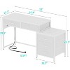 Aheaplus Home Office Desk with 5 Drawers, Reversible Computer Desk with Power Outlet,Corner Writing Desk with File Cabinet - 3 of 4