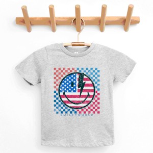 The Juniper Shop SmileyWorld Patriotic Checkered Lightning Youth Short Sleeve Tee - 1 of 4