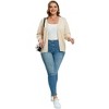 Clearlove Knit Cardigan for Plus Size  Women Open Front Button Lightweight Sweaters V Neck Loose 3/4 Sleeve Cardigans Outwear - 4 of 4