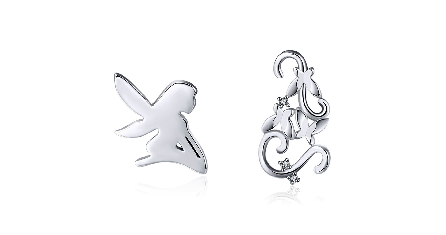 Fairy Butterfly Sterling Silver Stud Earrings  for Women Ginger Lyne Collection