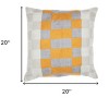 20" Navy Blue Check Throw Pillow With Embroidery - 3 of 4