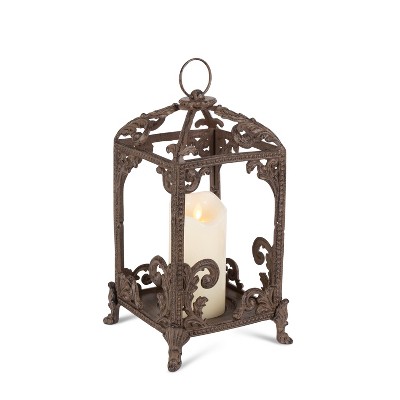 GG Collection Medium Metal Acanthus Leaf Lantern.