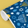 Big Dot of Happiness Hanukkah Menorah Wrapping Paper, Chanukah Holiday Gift Wrapping Paper Roll, Hanukkah Gift Wrapping, 24 in x 7 feet, 1 Roll - 4 of 4