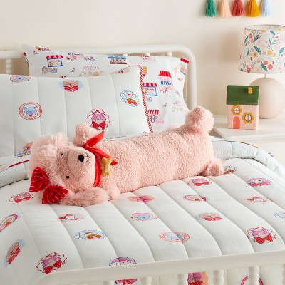 Детские мягкие игрушки Pillowfort Poodle Kids' Long Weighted Plush Throw Pillow Peach — фото 2