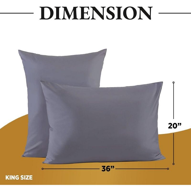 Linen Classique Premium Sateen Cotton 320TC Wrinkle Resistant Envelope Pillowcase – (2 Pack), 3 of 9