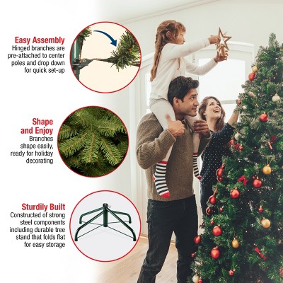 7.5 ft Prelit Winchester Pine Artificial Christmas Tree with Clear Lights