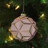 Northlight 4" Pink and Gold Round 3D Geometric Glass Christmas Ornament - 2 of 3