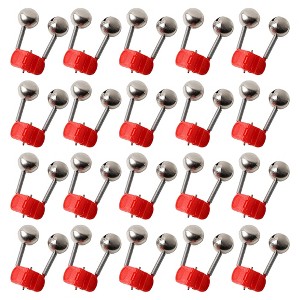 Unique Bargains Plastic Clamp Fishing Rod Bite Bait Alarm with Twin Bells Red Silver Tone 20 Pcs - 1 of 4