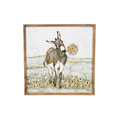 20" x 20" Donkey Framed Wall Canvas Art - 3R Studios