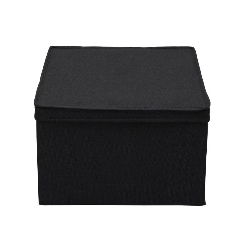 Household Essentials Set of 2 Jumbo Storage Boxes with Lids Black Linen, 5 of 9