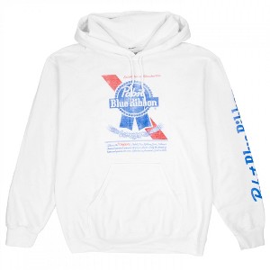 Mens Pabst Blue Ribbon Distressed Classic Logo Pullover Hoodie - 1 of 3