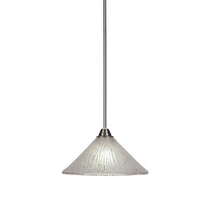 Toltec Lighting Paramount 1 - Light Pendant in  Brushed Nickel with 12" Frosted Crystal Shade - 1 of 1