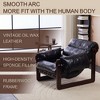 Bosmiller Space-Saving Accent Chair - Water-Repellent Oiled Leather for Small Apartments - 3 of 4