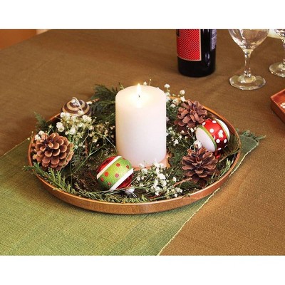 15" Round Copper-Plated Stainless Steel Decorative Tray