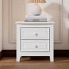 HDZNVF 2 Drawer Nightstand for Bedroom, Mid Century Retro Bedside Table with Classic Design, White - 2 of 4