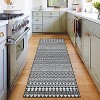 Washable Boho Geometric Rug for Living Room, Office, Bedroom, Low Pile Soft Non-Slip Floor Carpet Neutral - 3 of 4