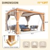 EROMMY 11x13ft Louvered Pergola with Adjustable Rainproof Roof, Wood Grain Outdoor Aluminum Pergola for Patio, Lawn & Garden - 4 of 4