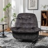 Gold-Stamped Design Swivel Chair, Glider Rocker with Phone Holder, Push-Back Chair with Velvet Cover and Cotton Padding-Coolbibila - 2 of 4