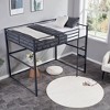 Kumasinova Metal Loft Bed Twin/Full Size,Loft Bed Frame with Guard Rails,Flat Ladder,Twin Loft Bed Frame for Dormitory,Bedroom,No Box Spring Needed - 2 of 4