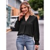 Women Boho Long Sleeve Shirts Dressy Casual v Neck Fall Fashion Tops Dot Flowy Blouses - 2 of 4