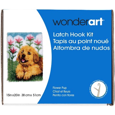 Wonderart Latch Hook Kit 15"X20"-Flower Pup