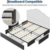 Queen Platform Bed Frame with 3 Storage Drawers – Low Profile, Slatted Base, No Box Spring, Gray - 4 of 4