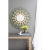 Wooakway 37.8"H Iron Accent Mirror Floral Wall Mirror Novelty Bathroom/Vanity Mirror Green-Yellow - 3 of 4