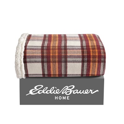 Cozy Cabin 50"x60" Red Plaid Sherpa Fleece Reversible Throw