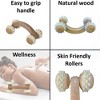 Evideco French Home Goods Natural Wood Hand-Held Massage Rollers for Relaxation and Mobility, Deep Tissue Massage Tools with Rotating Rollers - 3 of 4