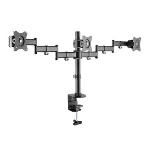 Triple Monitor Desk Mount TV Stand for TVs up to 27": VESA Compatible, Swivel & Tilt - Rocelco - 1 of 4