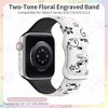 HTUTWOO Floral Engraved Bands Compatible With Apple Watch Band ,For Women,Cute Flower iWatch Bands Soft Silicone Sport Strap For iWatch Series - 2 of 4