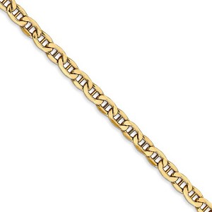 Black Bow Jewelry 4mm, 14k Yellow Gold, Hollow Anchor Link Chain Necklace - 1 of 4