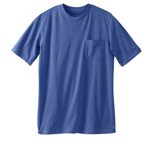 Kingsize Men's Big & Tall Shrink-less Lightweight Longer-length Crewneck  Pocket T-shirt - Big - 10xl, Blue : Target