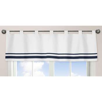 Sweet Jojo Designs Window Valance Treatment 54in. Hotel White and Blue