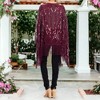 Anna-Kaci Women's Semi Sheer Boho Sequin Fringe Sparkle Drop Shoulder Shrug - 3 of 4