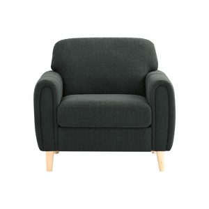 Serta Dublin Chair Charcoal: Upholstered Armchair, Polyester, Wood Legs, High-Density Foam - 1 of 4